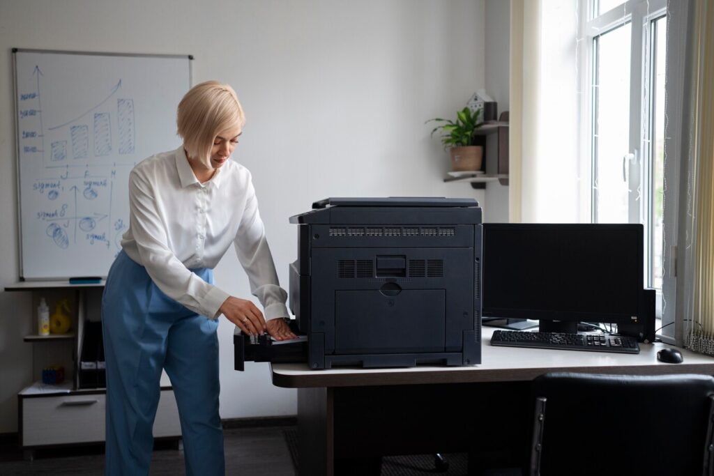 women Using printer from Canon seller Russia