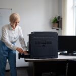 women Using printer from Canon seller Russia